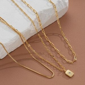 New! Gold Stack Necklace Set (1011) NWOT